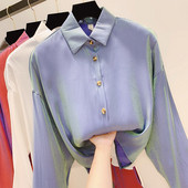 Stílusos női ing gombokkal és gallérral több színben