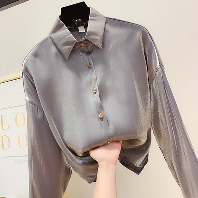 Stílusos női ing gombokkal és gallérral több színben