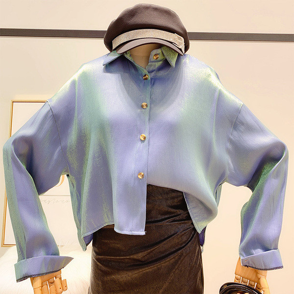 Stílusos női ing gombokkal és gallérral több színben