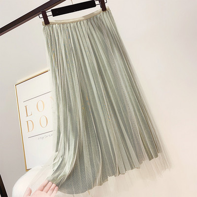 Fusta de dama moderna plisata cu tul in mai multe culori