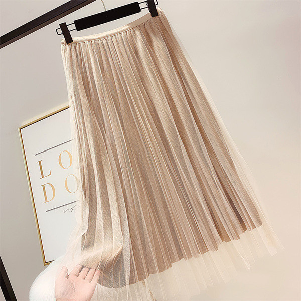 Fusta de dama moderna plisata cu tul in mai multe culori