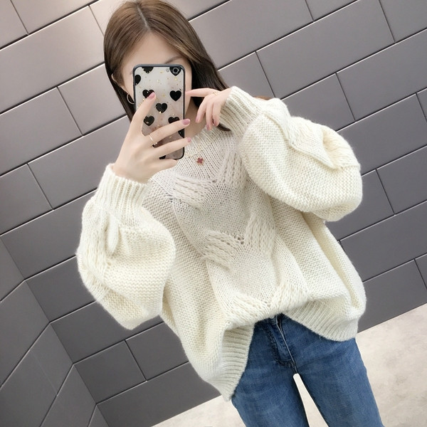Γυναικείο casual  γυναικείο χειμερινό πουλόβερ - φαρδιά σε διάφορα χρώματα
