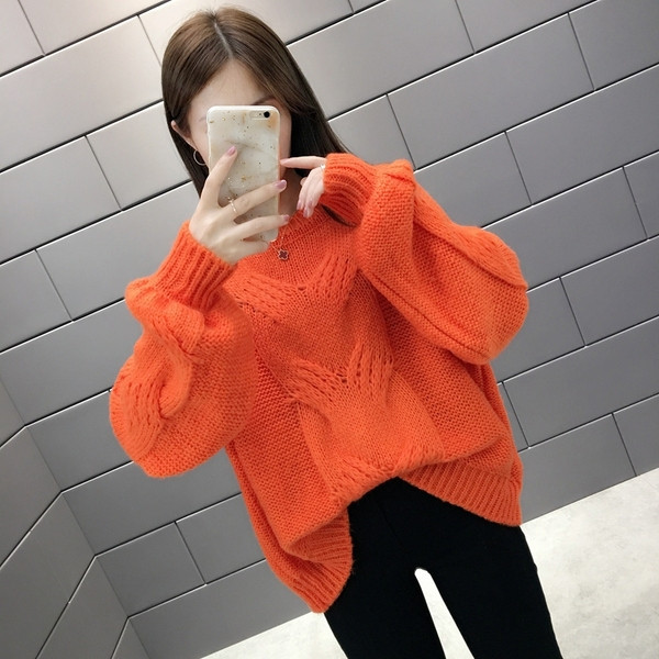 Γυναικείο casual  γυναικείο χειμερινό πουλόβερ - φαρδιά σε διάφορα χρώματα