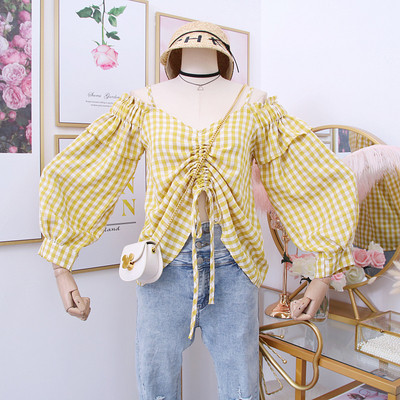 Πλεκτή γυναικεία μπλούζα μεκορδόνια και γυμνούς ώμους σε διάφορα χρώματα