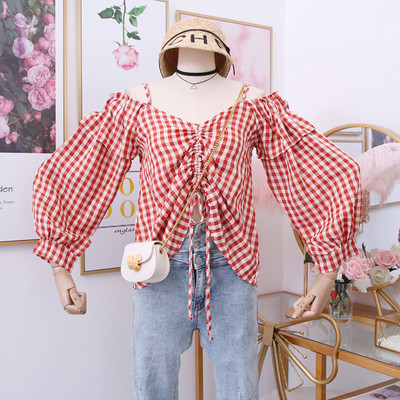 Πλεκτή γυναικεία μπλούζα μεκορδόνια και γυμνούς ώμους σε διάφορα χρώματα