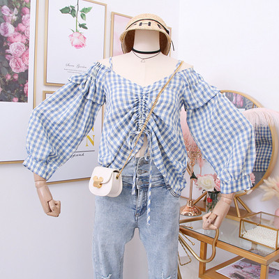 Πλεκτή γυναικεία μπλούζα μεκορδόνια και γυμνούς ώμους σε διάφορα χρώματα