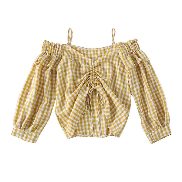 Πλεκτή γυναικεία μπλούζα μεκορδόνια και γυμνούς ώμους σε διάφορα χρώματα