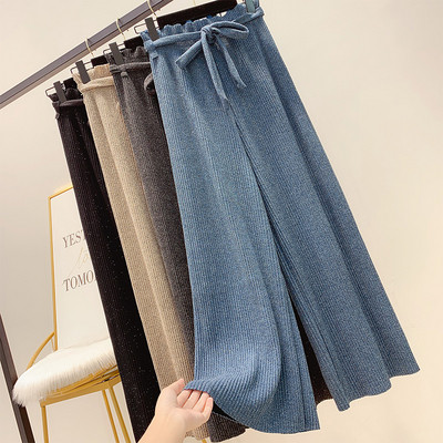 Стилен дамски плисиран панталон с лъскав ефект в четири цвята