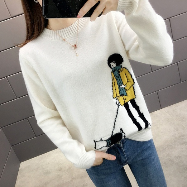 Χειμερινό γυναικείο πουλόβερ  με πολύχρωμα κεντήματα σε διάφορα χρώματα