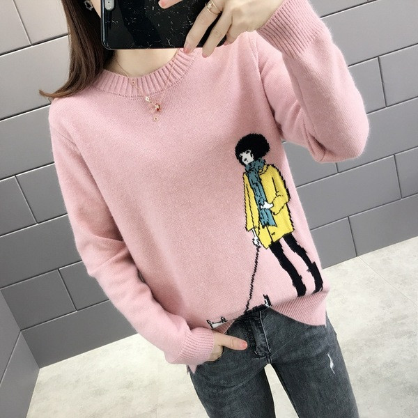 Χειμερινό γυναικείο πουλόβερ  με πολύχρωμα κεντήματα σε διάφορα χρώματα