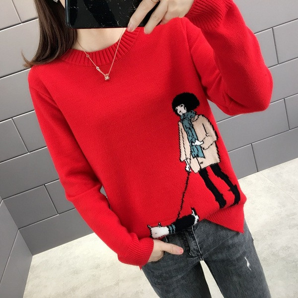 Χειμερινό γυναικείο πουλόβερ  με πολύχρωμα κεντήματα σε διάφορα χρώματα