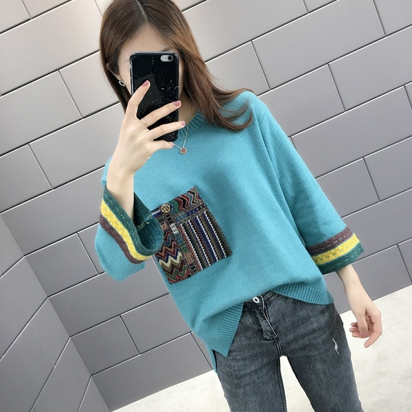 Női pulóver 7/8 ujjal, három színben