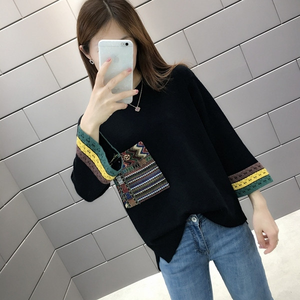 Női pulóver 7/8 ujjal, három színben