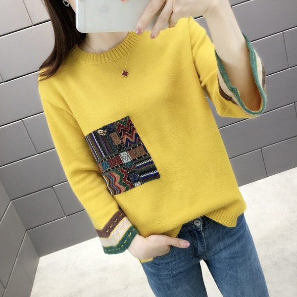 Női pulóver 7/8 ujjal, három színben