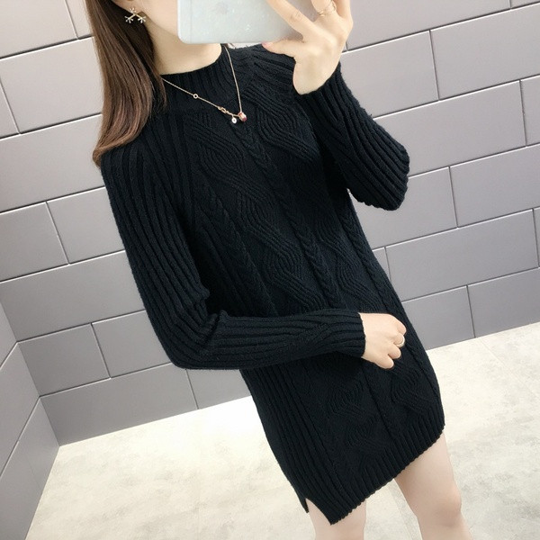 Női téli ruha polo gallérral több színben