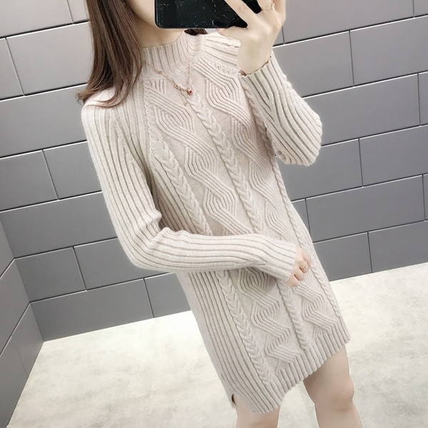 Női téli ruha polo gallérral több színben