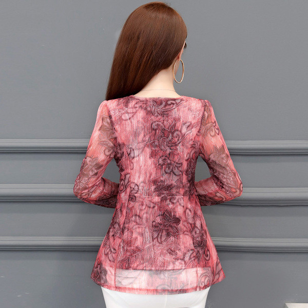 Bluză de damă modernă în trei culori cu motive florale și pietre