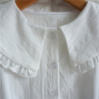Нов модел стилна детска риза за момичета в бял цвят