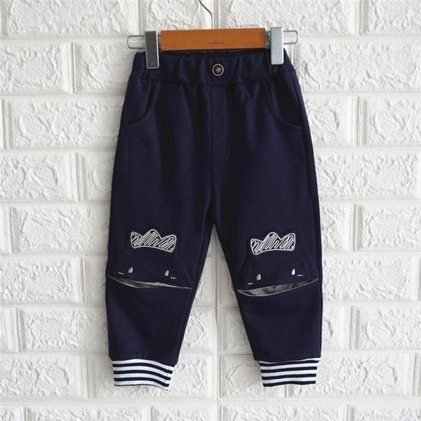 Αθλητικά παντελόνια για κορίτσια και αγόρια με τσέπες μπλε και κίτρινο χρώμα