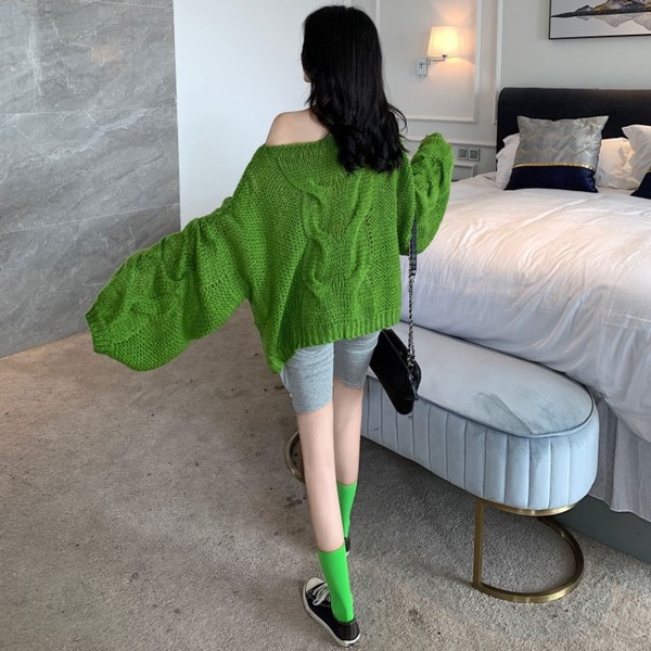 Γυναικεία χειμερινό  πουλόβερ φαρδιά μοτίβο σε τέσσερα χρώματα