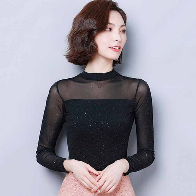 Γυναικεία μπλούζα σε τέσσερα χρώματα - μακρύ μανίκι και λαμπερό αποτέλεσμα