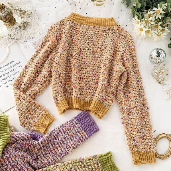 Καθημερινό  γυναικείο πουλόβερ με V-λαιμό σε τρία χρώματα