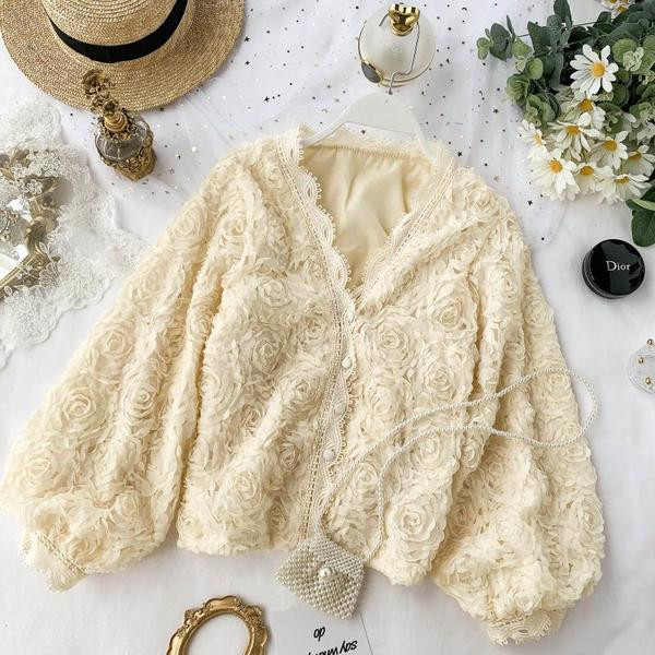 Νέο μοντέλο γυναικεία ζακέταμε floral σχέδια σε τέσσερα χρώματα