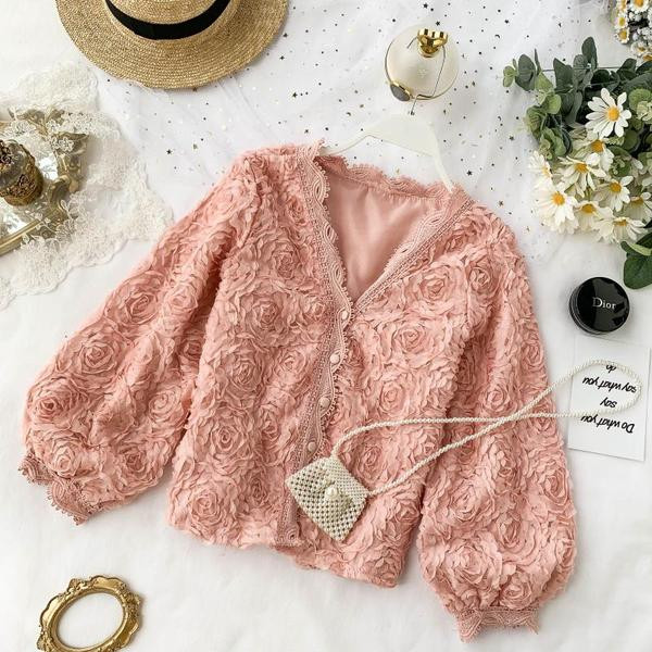 Νέο μοντέλο γυναικεία ζακέταμε floral σχέδια σε τέσσερα χρώματα