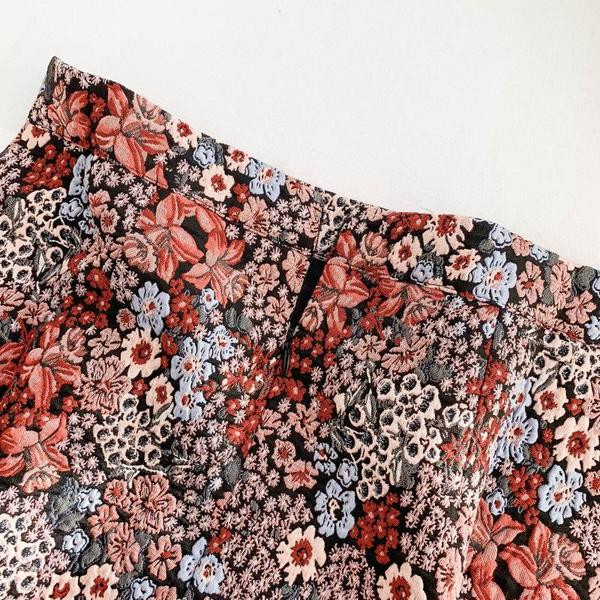 Γυναικεία  κοντή φούστα με υψηλή μέσησε μπλε και κόκκινο χρώμα