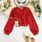 Stílusos női blúz V-nyakkal, öt színben