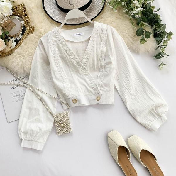 Stílusos női blúz V-nyakkal, öt színben