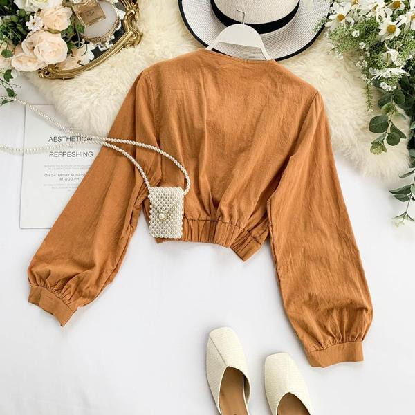 Stílusos női blúz V-nyakkal, öt színben