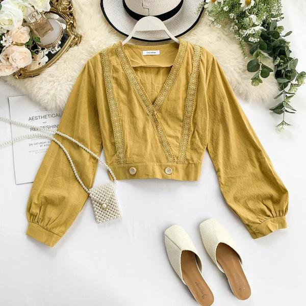 Stílusos női blúz V-nyakkal, öt színben