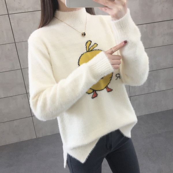 Γυναικείο πουλόβερ με πολύχρωμα κεντήματα σε διάφορα χρώματα