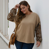 Nagy méretű női blúz, hosszú ujjú barna színben