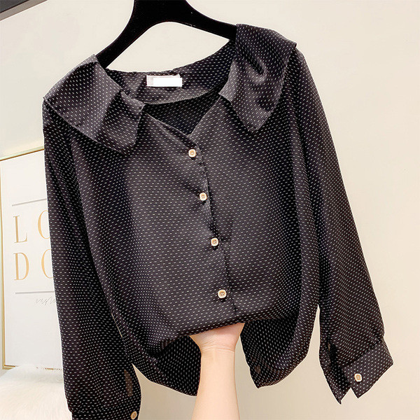 Дамска риза с копчета и V-образно деколте в три цвята