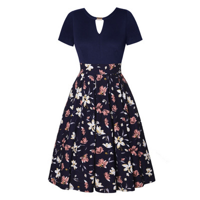 Модерна дамска рокля с къс ръкав в няколко разцветки 