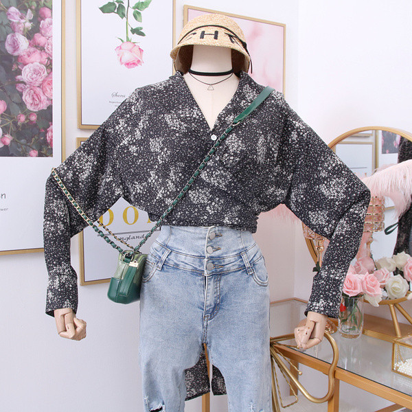 Модерна дамска риза с флорални мотиви и връзки в няколко цвята