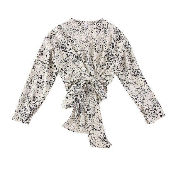 Модерна дамска риза с флорални мотиви и връзки в няколко цвята