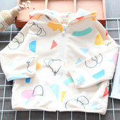 Нов модел детски суичър с качулка и цип за момичета