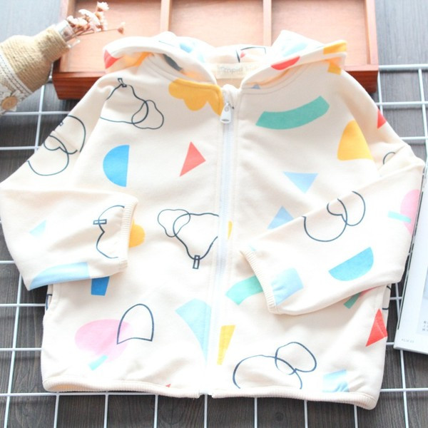 Нов модел детски суичър с качулка и цип за момичета