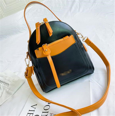 Модерна дамска раница в четири цвята от еко кожа и цип