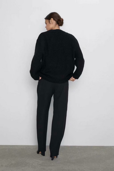 Ежедневен дамски пуловер с дълъг ръкав - три цвята