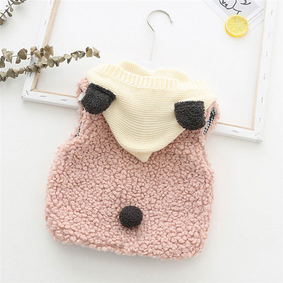 Нов модел бебешки елек за момичета с качулка и 3D елемент