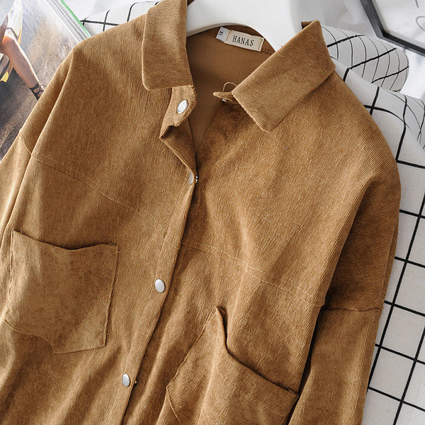 Ежедневна дамска дълга риза с копчета и джоб в два цвята 