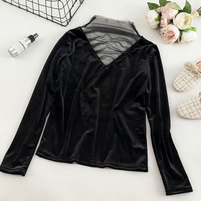 Bluză de damă modernă din catifea în cinci culori