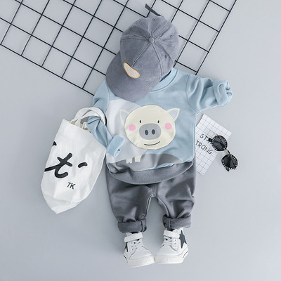 Нов модел модерен бебешки комплект за момчета от две части панталон + блуза в няколко цвята