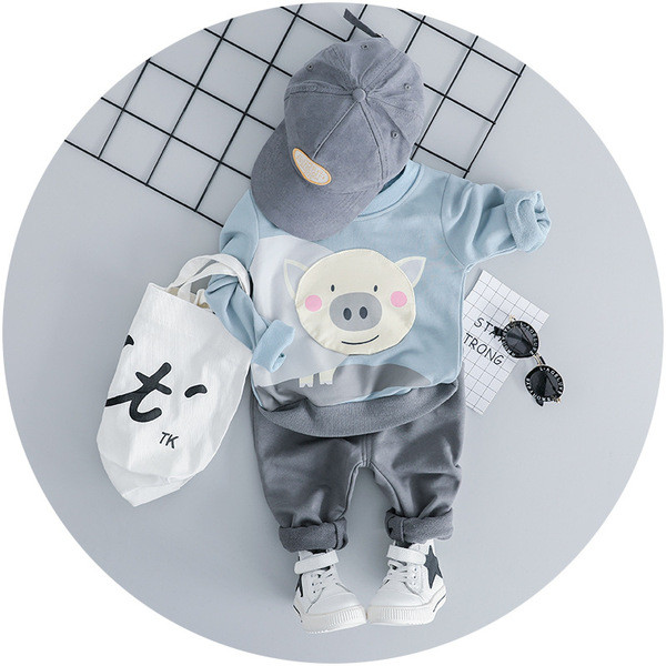 Нов модел модерен бебешки комплект за момчета от две части панталон + блуза в няколко цвята