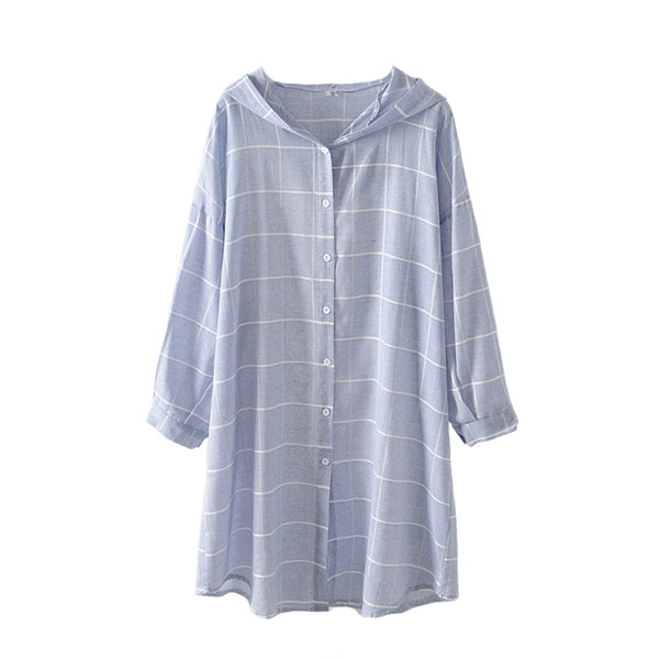 Модерна дамска риза широк модел в син цвят 