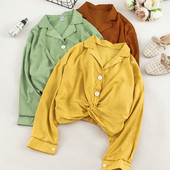 Ежедневна дамска риза в пет цвята с копчета